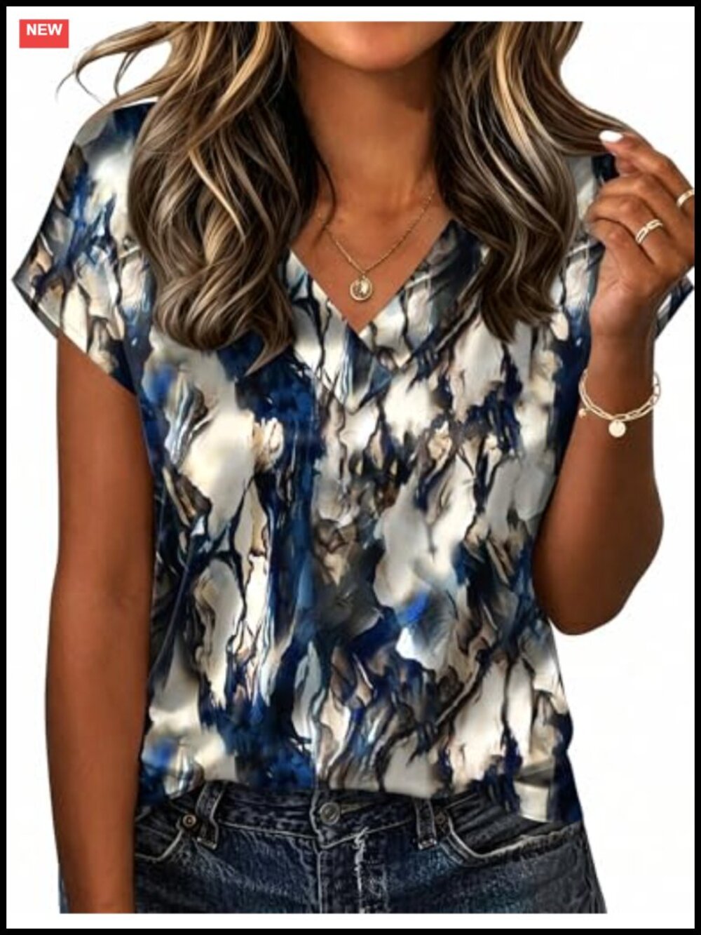 Satin V Neck Short Sleeve Blouse Business Casual Top
